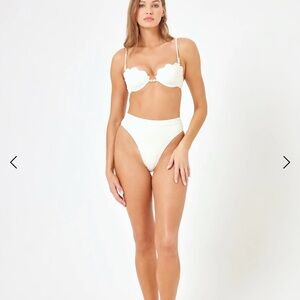 L*Space Sunrise Shell Bikini Top with French Bikini Bottom NWOT Never Worn!